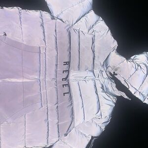 A Reflective grey puffer jacket